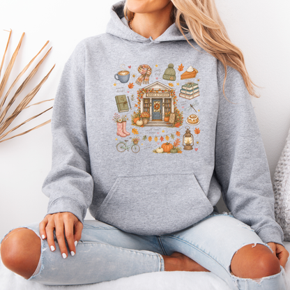 🍂📚 Autumn Bookshop  Premium Hoodie ☕✨