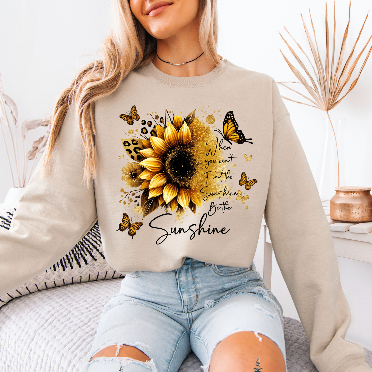🌻🦋 Sunflower & Butterflies 🦋🌻✨  Organic Cotton Sweatshirt