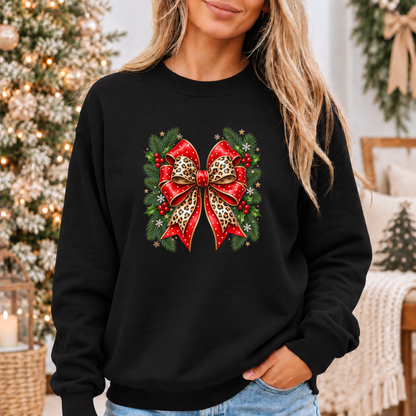 Wildly Merry Christmas Bow 🎀🎄✨  Cosy Christmas Sweatshirt