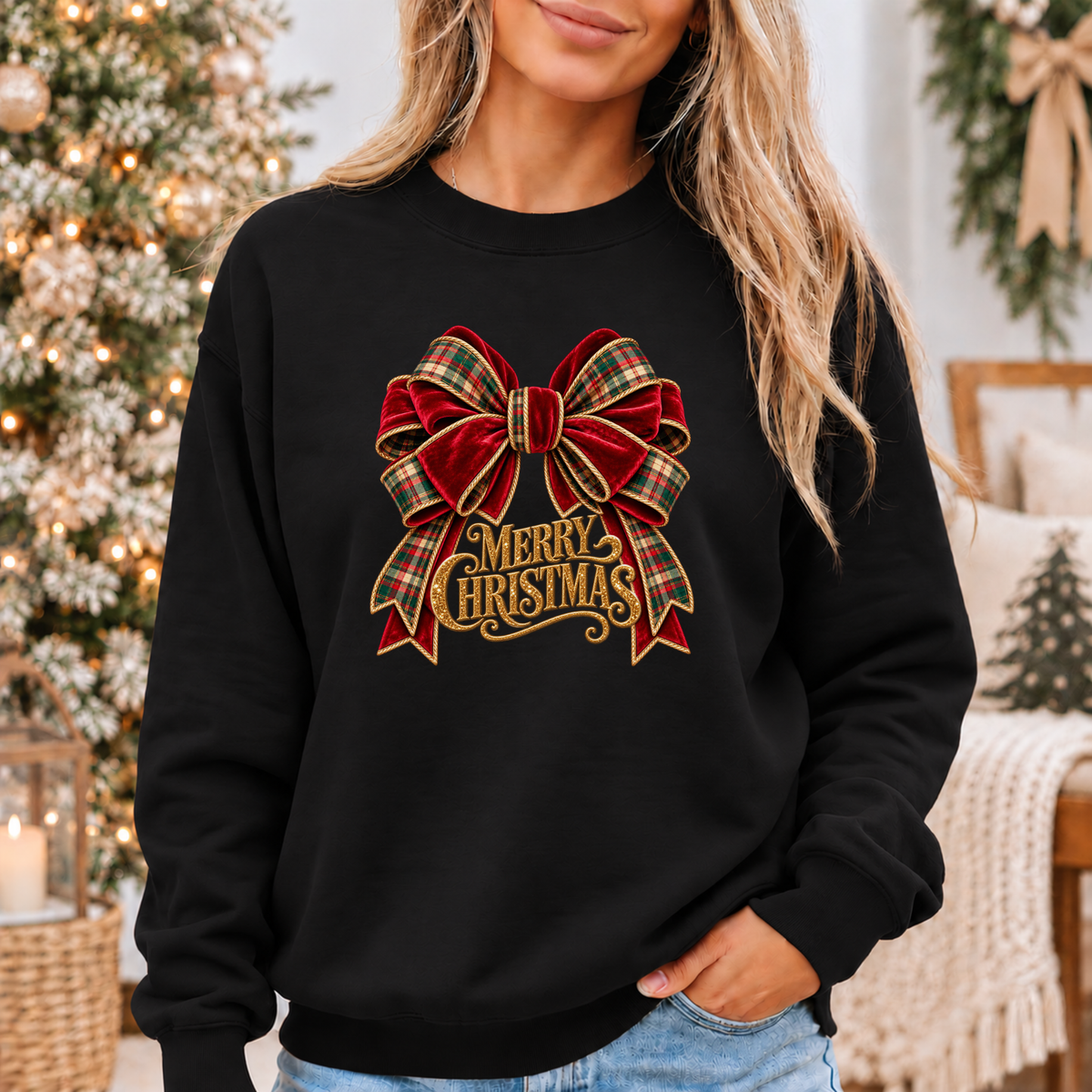 Christmas in Velvet & Tartan 🎀🎄✨ Cosy Christmas Sweatshirt