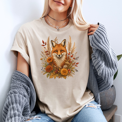 Autumn Fox and Wildflowers T-Shirt 🦊🍂