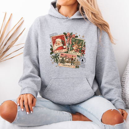 Vintage North Pole Post 🎅🏻🎄  Premium Christmas Hoodie
