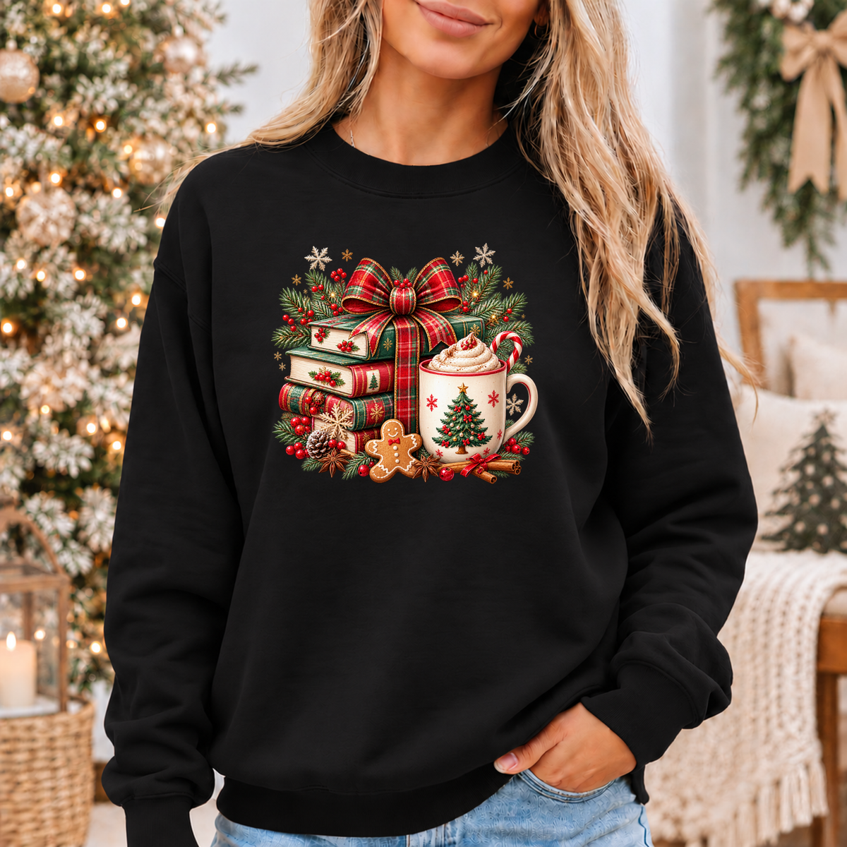Festive Christmas Book Nook ✨🎅 Cosy Christmas Sweatshirt
