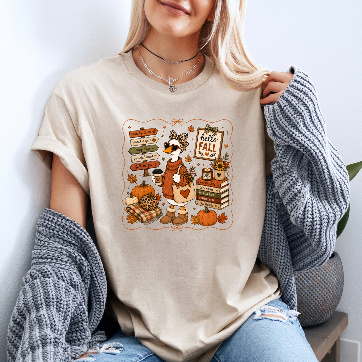 Hello Fall Goose T-Shirt 🍂🪿