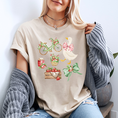 Strawberry Goose Cottage 🍓🪿 t-shirt 100% Organic Cotton