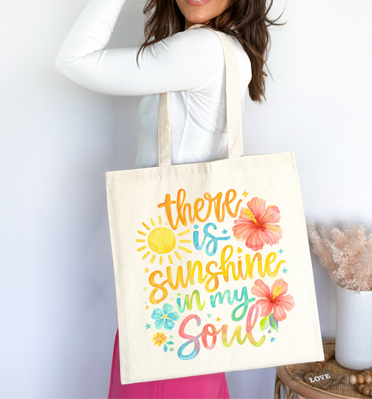 ☀️🌺  There Is Sunshine In My Soul Tote Bag ✨🩷