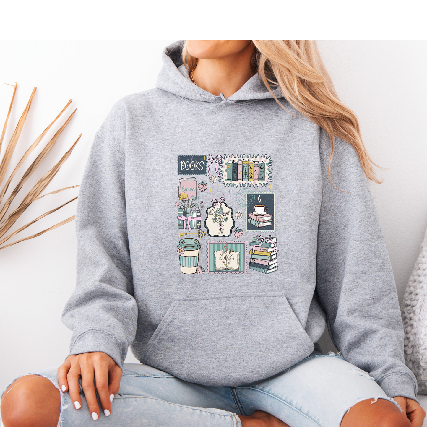 Luxurious Thick Cozy Book Lover Aesthetic Hoodie 📚☕🌿✨