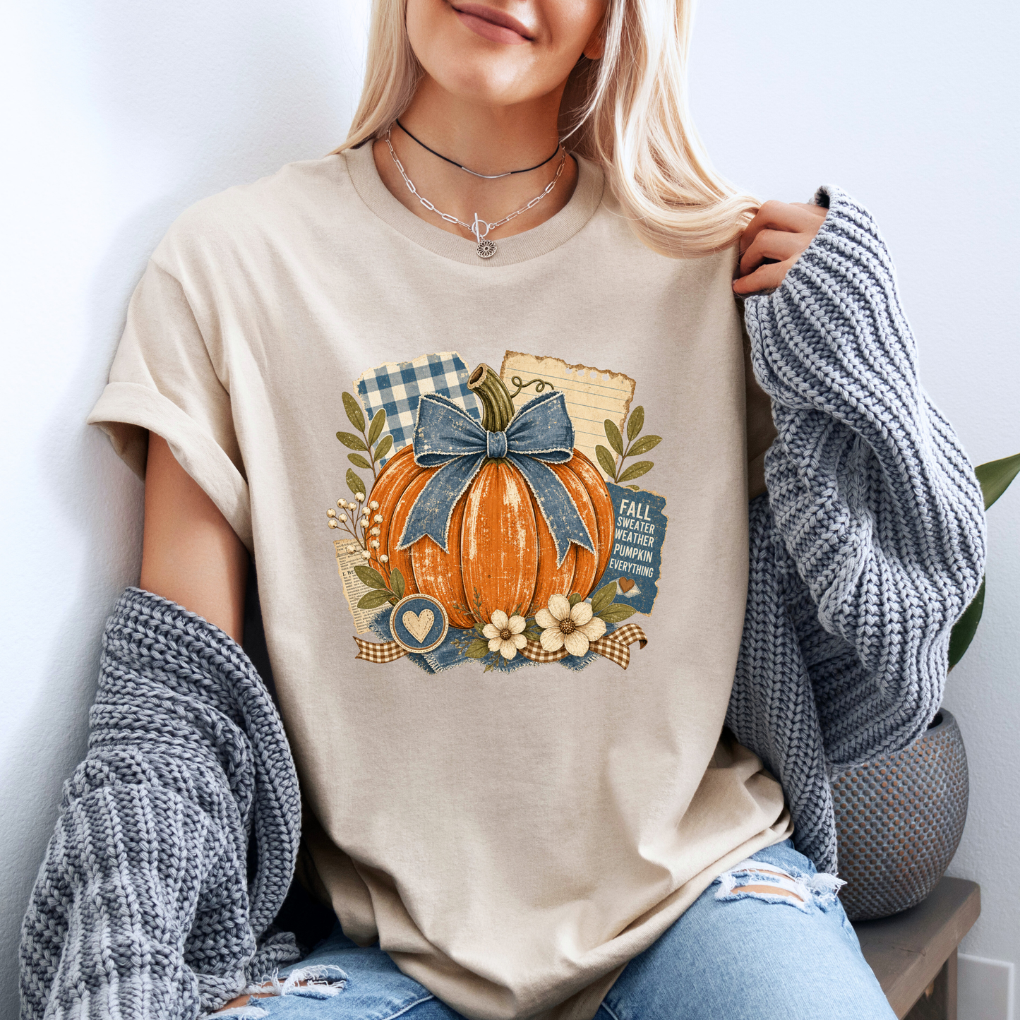 Fall Sweater Weather Pumpkin T-Shirt 🎃🍂