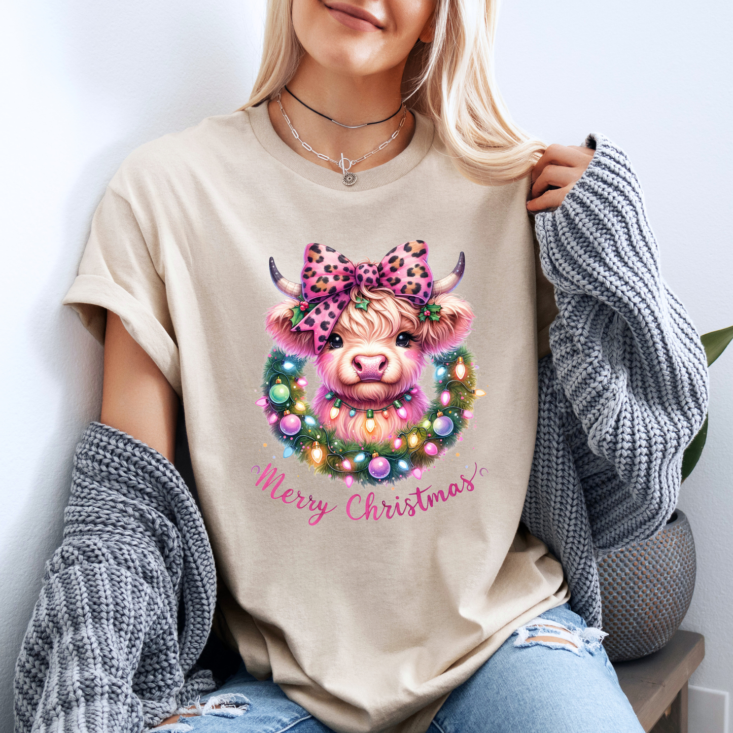 🎀🐮 Coquette Highland Cow 🐮🎀 100% Organic Cotton T-Shirt