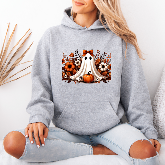 Pumpkin Ghost Bloom Luxuriously Thick Hoodie
