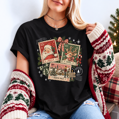 Vintage North Pole Post 🎅🏻🎄 Organic Cotton Christmas T-Shirt