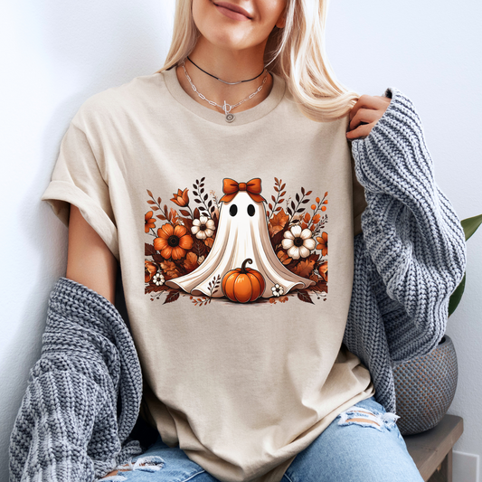 Pumpkin Ghost Bloom - 100% Organic cotton T-shirt
