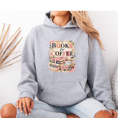Books & Coffee Cozy Reader Hoodie 📚☕