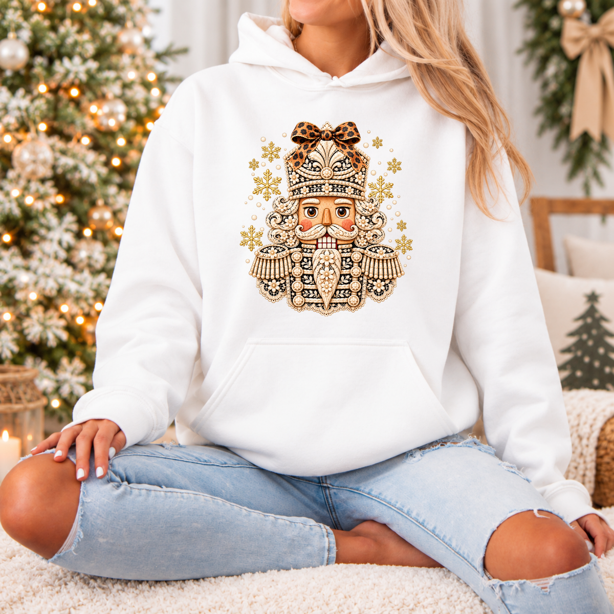 ✨ Golden Bloom Nutcracker❄️ Premium Christmas Hoodie