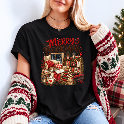 Merry Bookmax & Cosy Chapters 🎄📚❤️ Organic Cotton Christmas T-Shirt