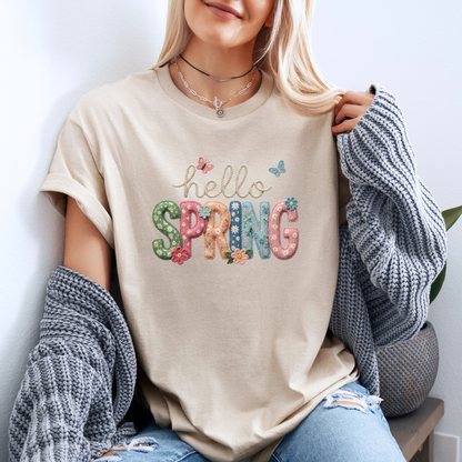 Hello Spring Floral Patch T-Shirt 🌸🦋