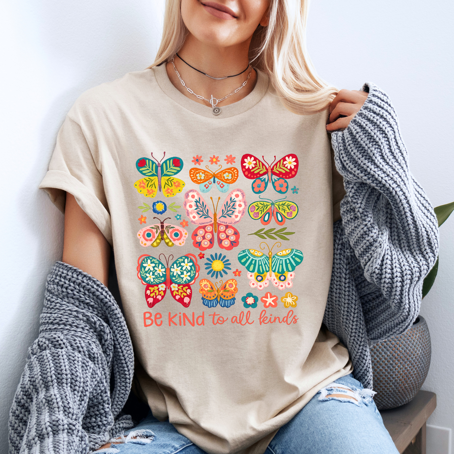 🦋 Colorful Butterflies 🦋✨ 100% Organic Cotton T-Shirt