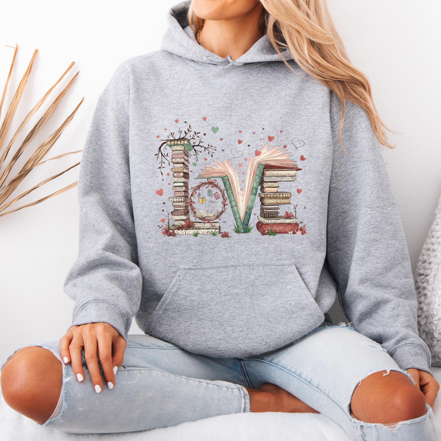 Book Lover “LOVE” Graphic Hoodie 📚❤️