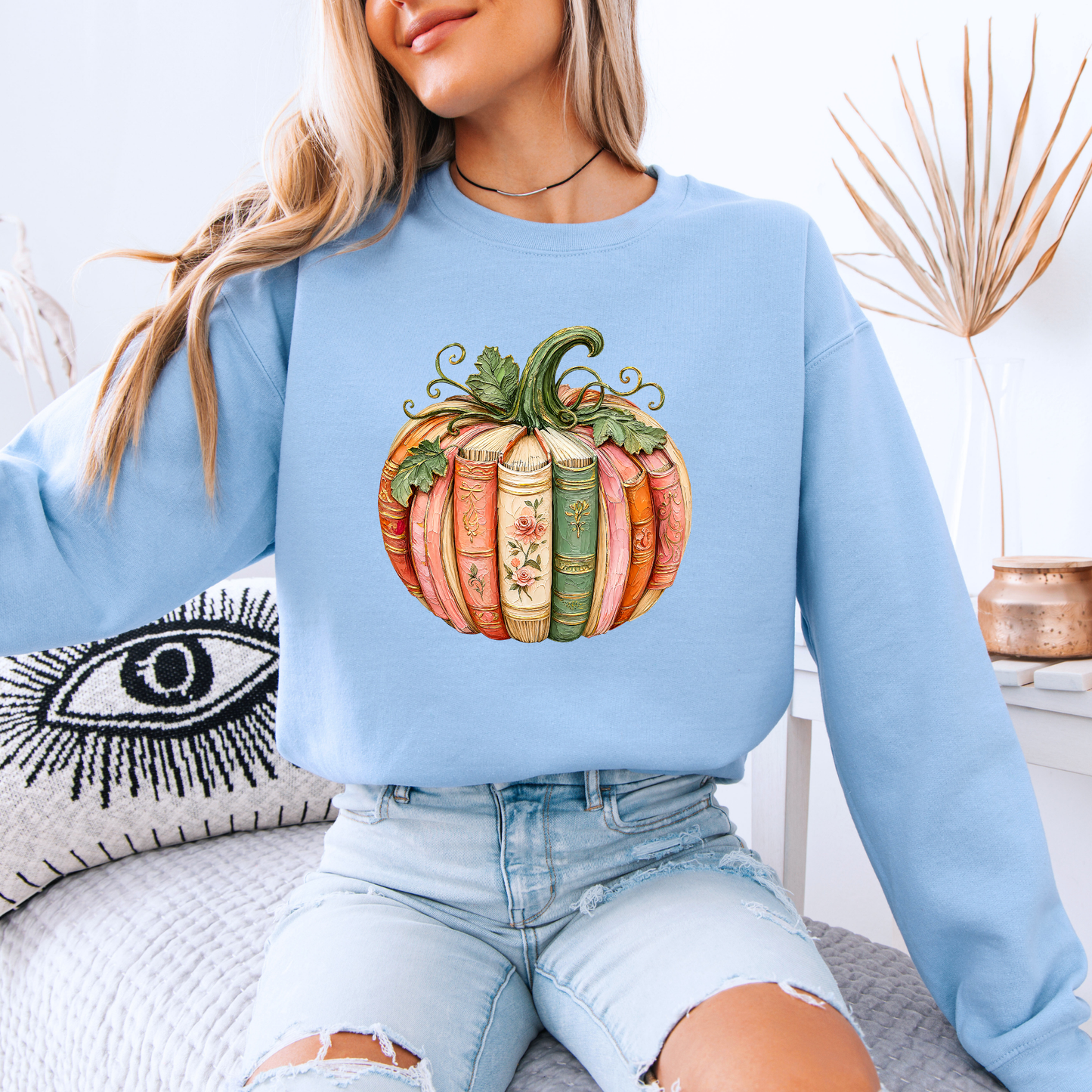 📚 Bookish Pumpkin Autumn Sweatshirt 🎃🌸