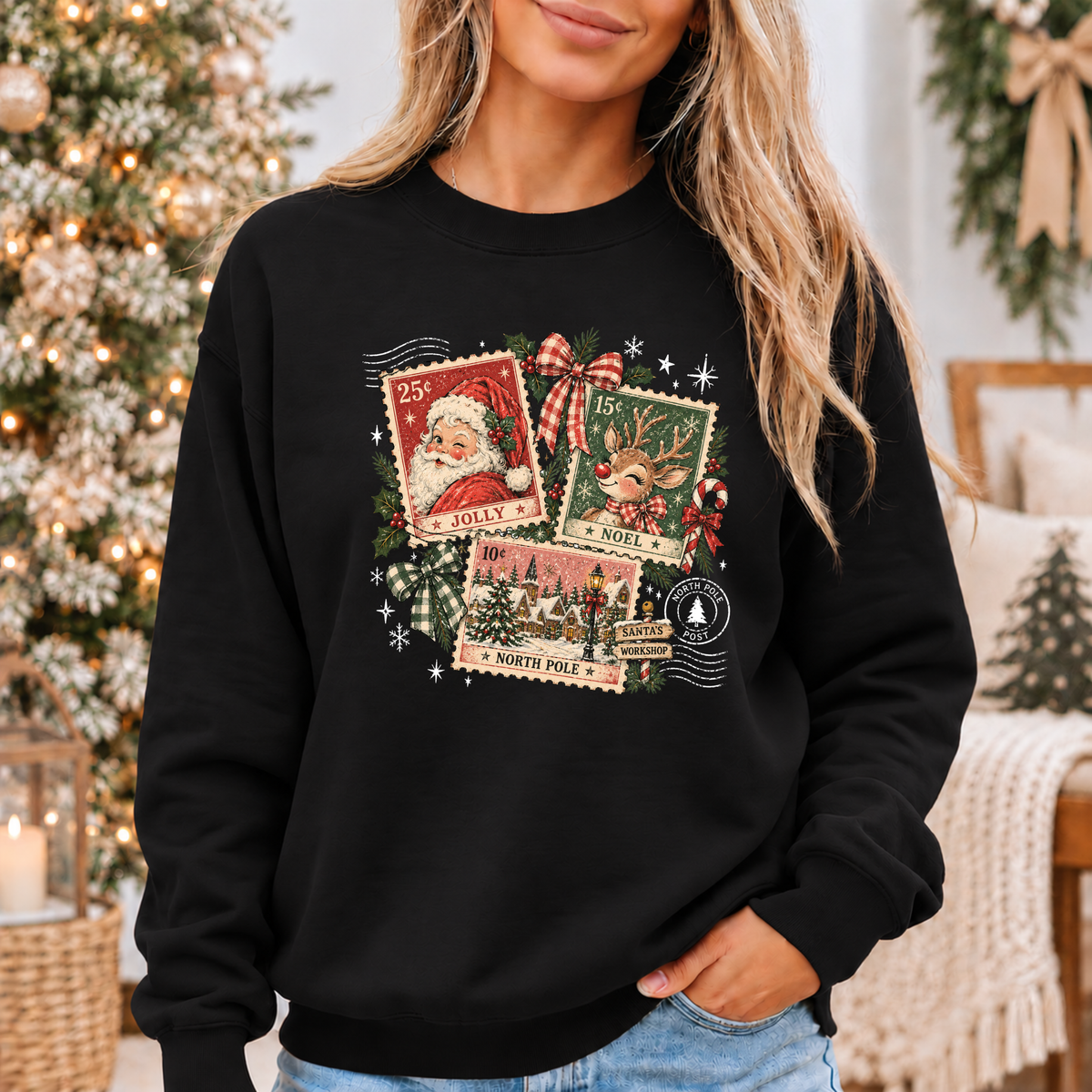 Vintage North Pole Post 🎅🏻🎄  Cosy Christmas Sweatshirt