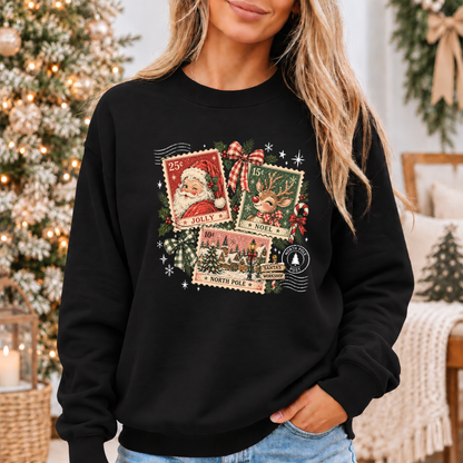 Vintage North Pole Post 🎅🏻🎄  Cosy Christmas Sweatshirt
