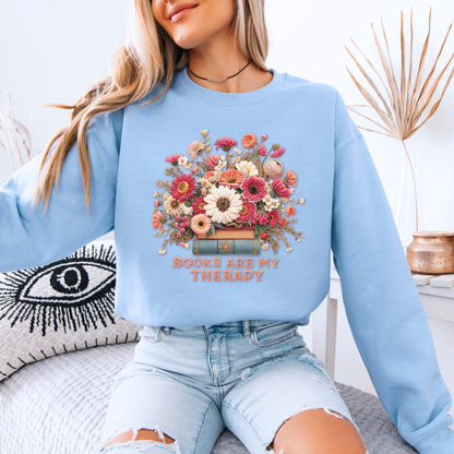 Books Are My Therapy📚🌸 Sweatshirt