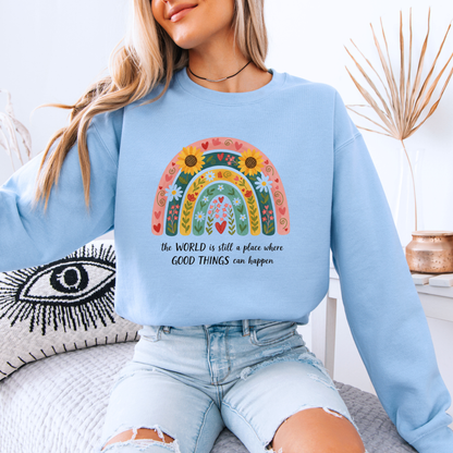 Floral Rainbow Sweatshirt 🌸🌈🌼💛