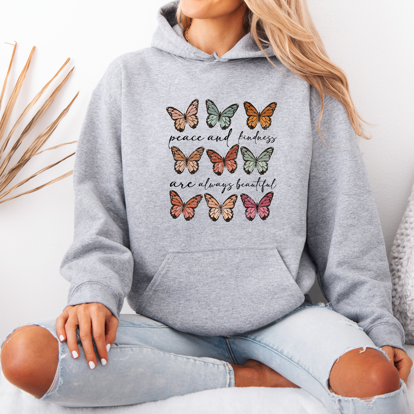 Peace & Kindness Butterfly Graphic Hoodie 🦋✨