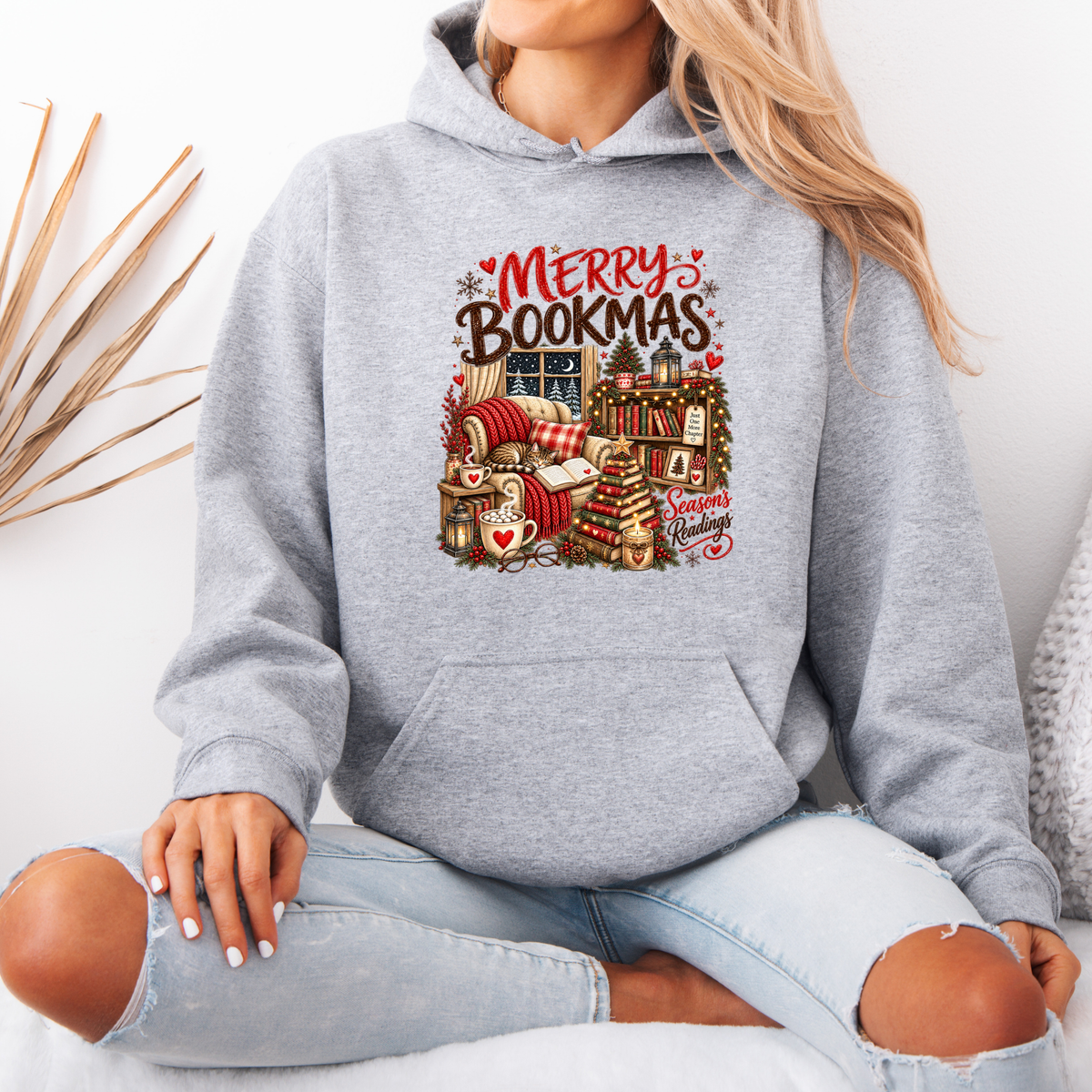 Merry Bookmax & Cosy Chapters 🎄📚  Premium Christmas Hoodie