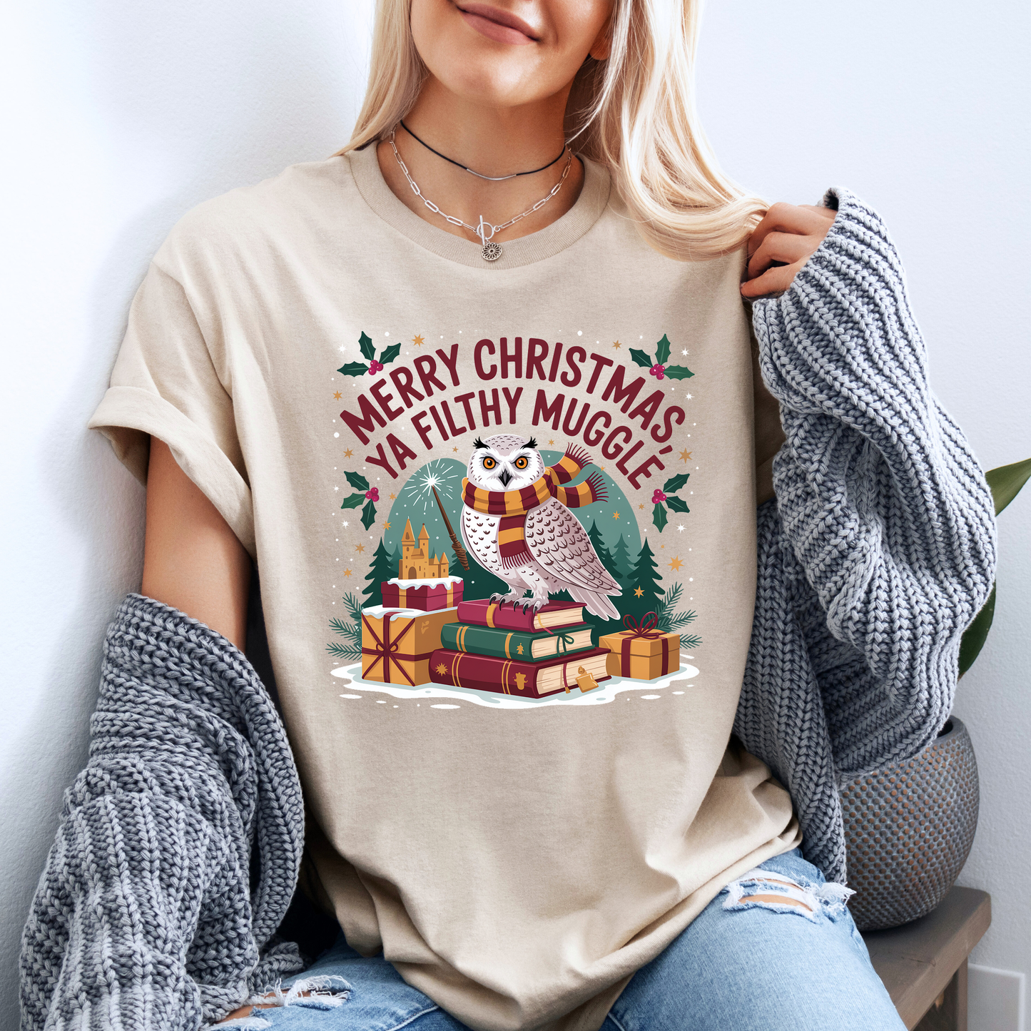 🧙‍♂️🎄 Filthy Muggle Christmas 🎄🧙‍♂️  100% Organic Cotton T-Shirt