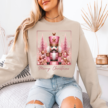 🎀 Pink Nutcracker Christmas 🎄 Organic Cotton Sweatshirt