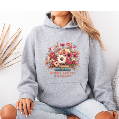 Books Are My Therapy📚🌸 Luxuriously Thick Hoodie