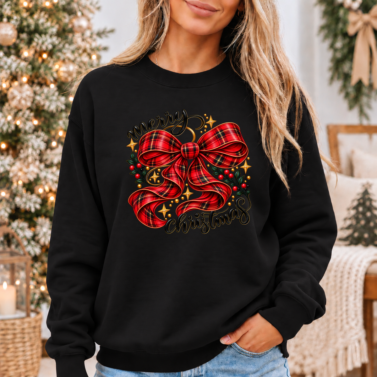 A Tartan Christmas Wish 🎀✨  Cosy Christmas Sweatshirt