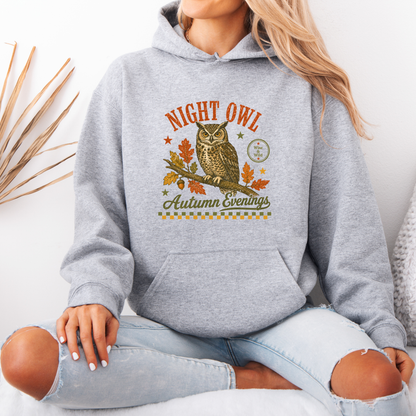 🦉 Night Owl Autumn Evenings Hoodie 🍂✨