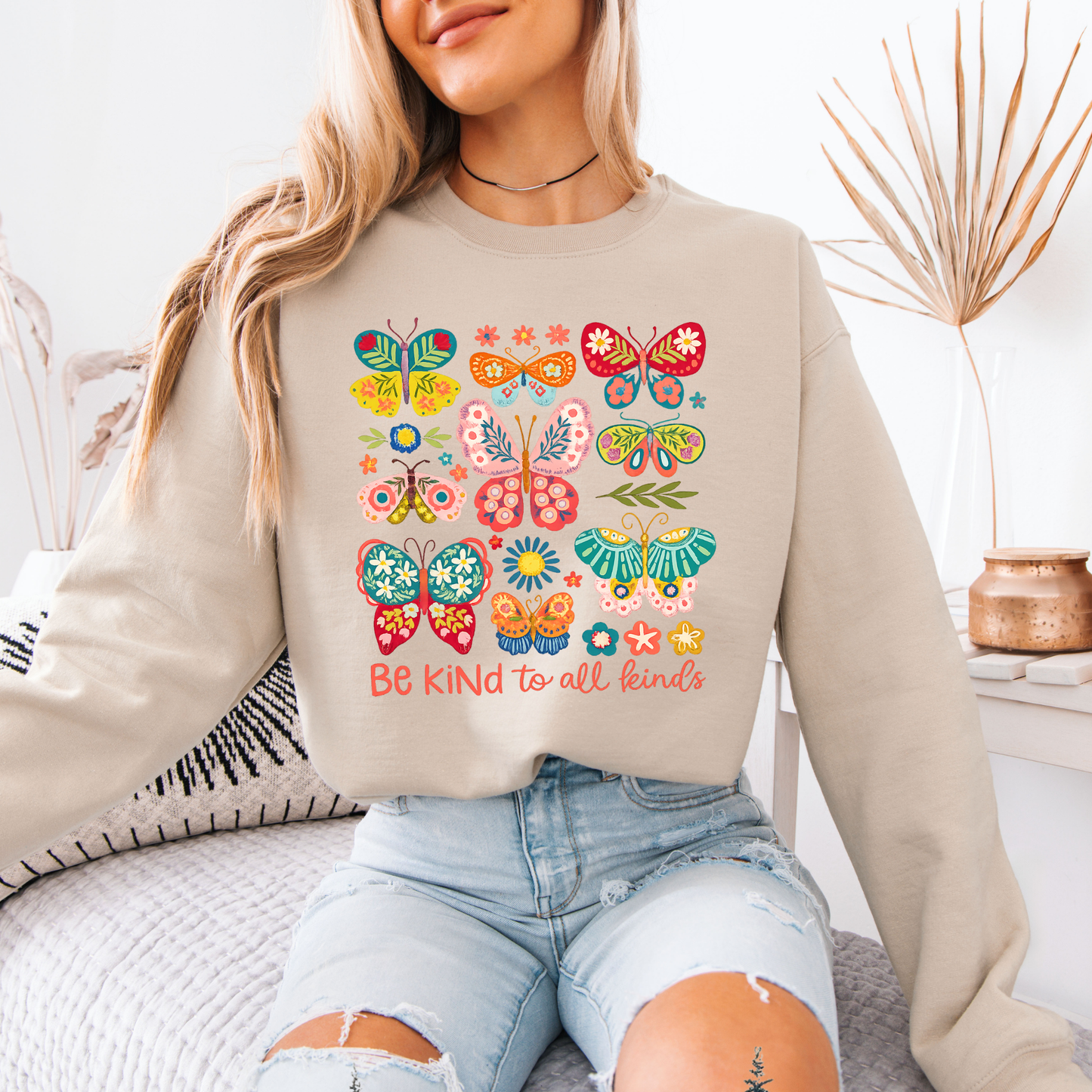 🦋 Colorful Butterflies 🦋✨  Organic Cotton Sweatshirt
