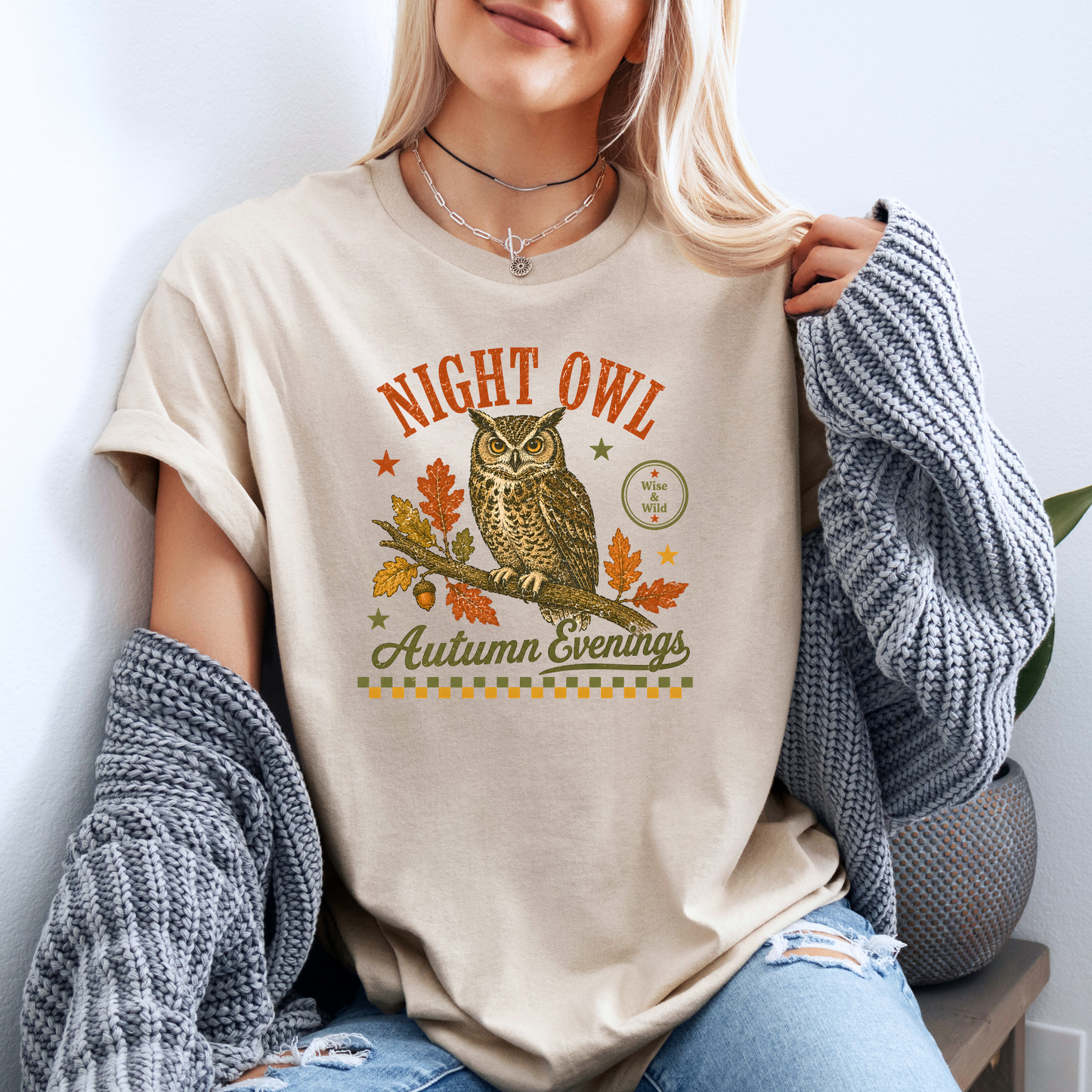 🦉 Night Owl Autumn Evenings T-Shirt 🍂✨