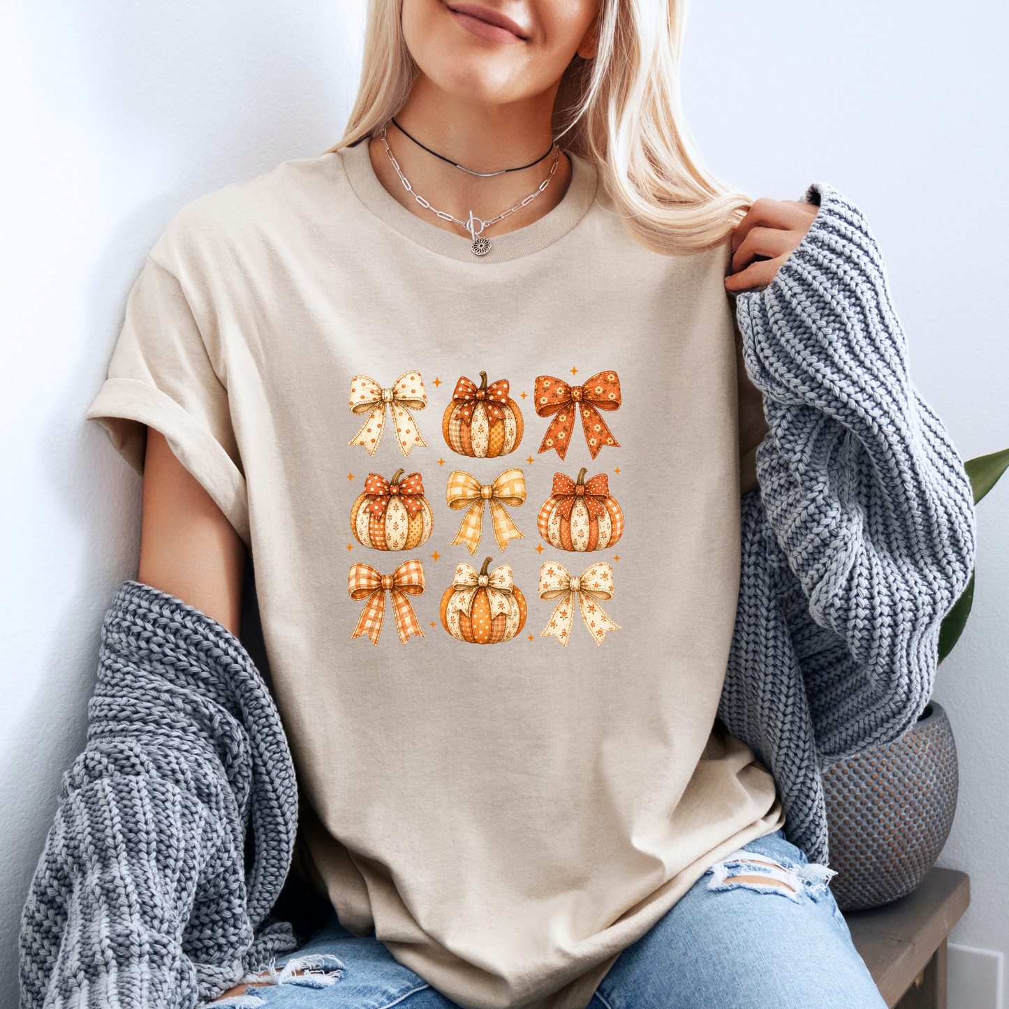 🎀🎃 Pumpkin Bows Autumn T-Shirt 🍂✨