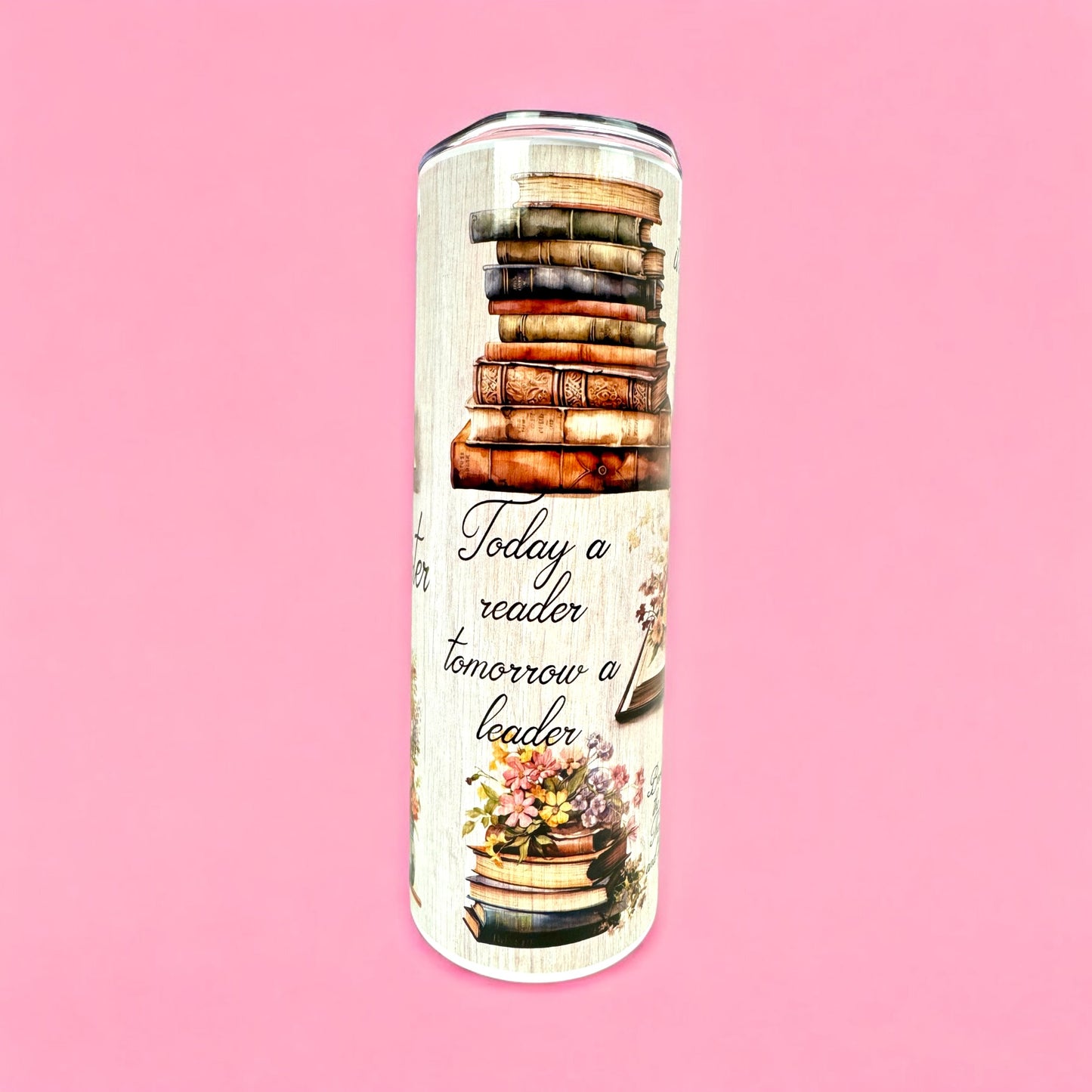 The Book Lover’s 20oz Tumbler – Vintage Aesthetic