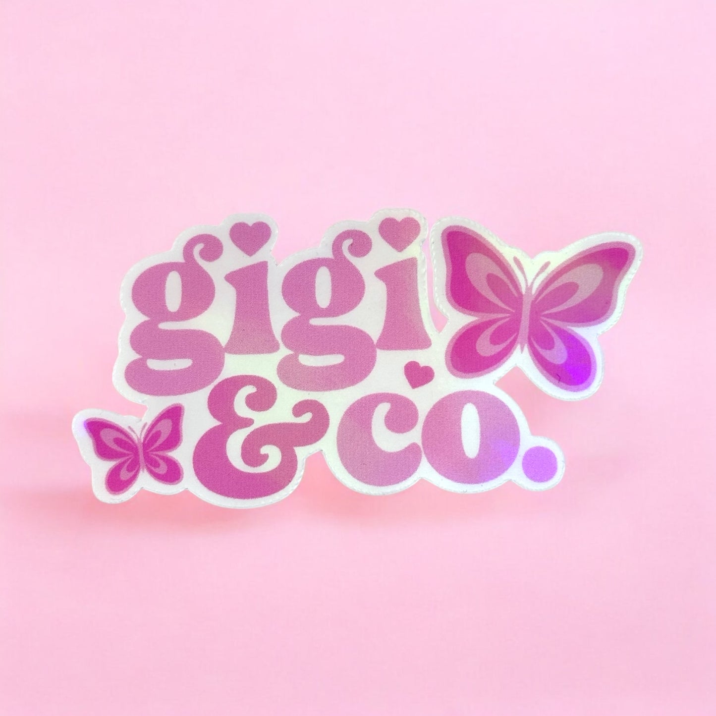 💖 GiGi & Co. Pink Butterfly Vinyl Sticker 💖