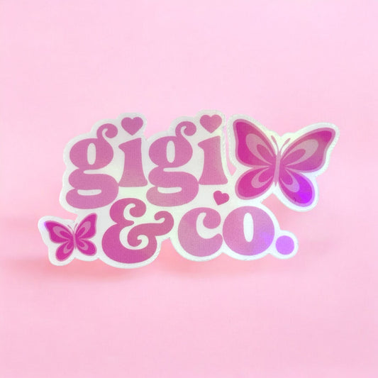 💖 GiGi & Co. Pink Butterfly Vinyl Sticker 💖