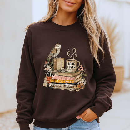 📚🦉Vintage Book Lover Sweatshirt ☕