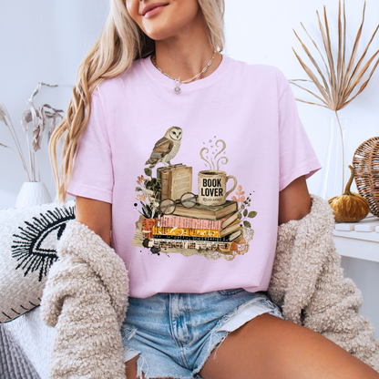 📚🦉Book Lover Vintage Owl t-shirt ☕
