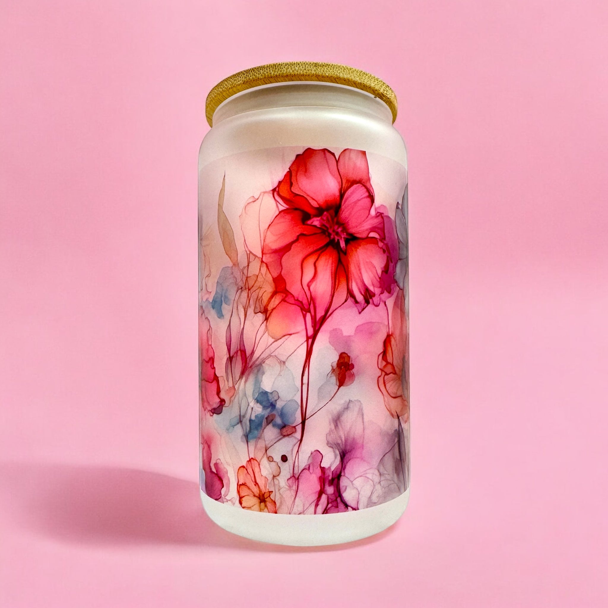 🌸 Blossom Bloom 16oz Frosted Glass Cup 🌸