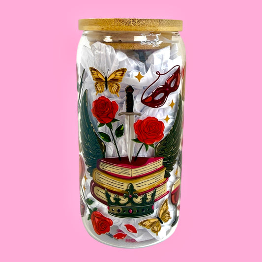 🥀Twisted Romance 16oz Glass Cup 🗡️