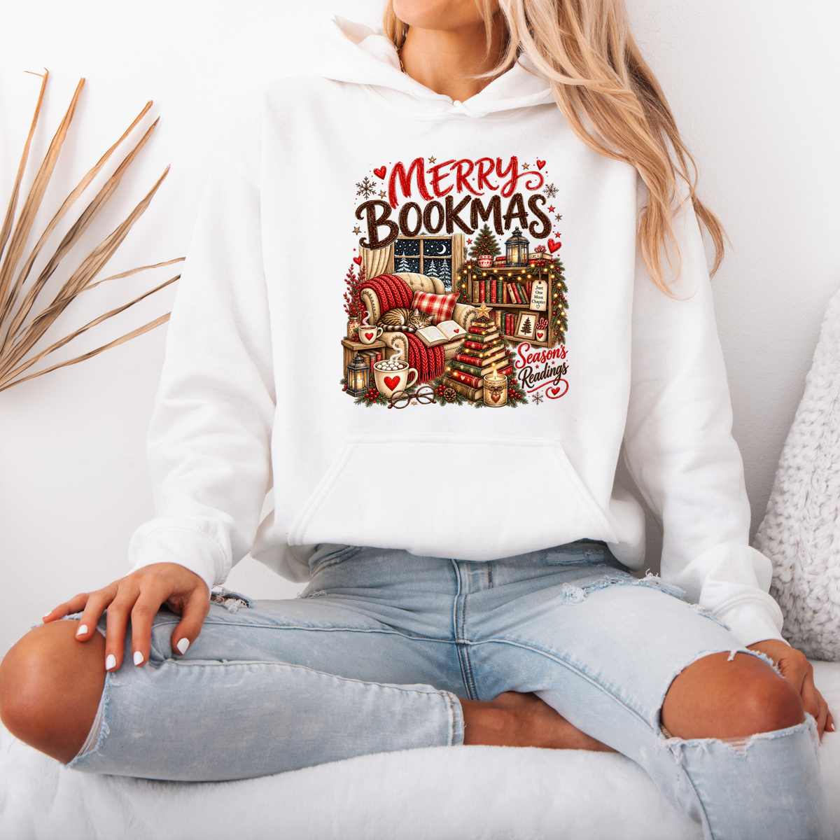 Merry Bookmax & Cosy Chapters 🎄📚  Premium Christmas Hoodie