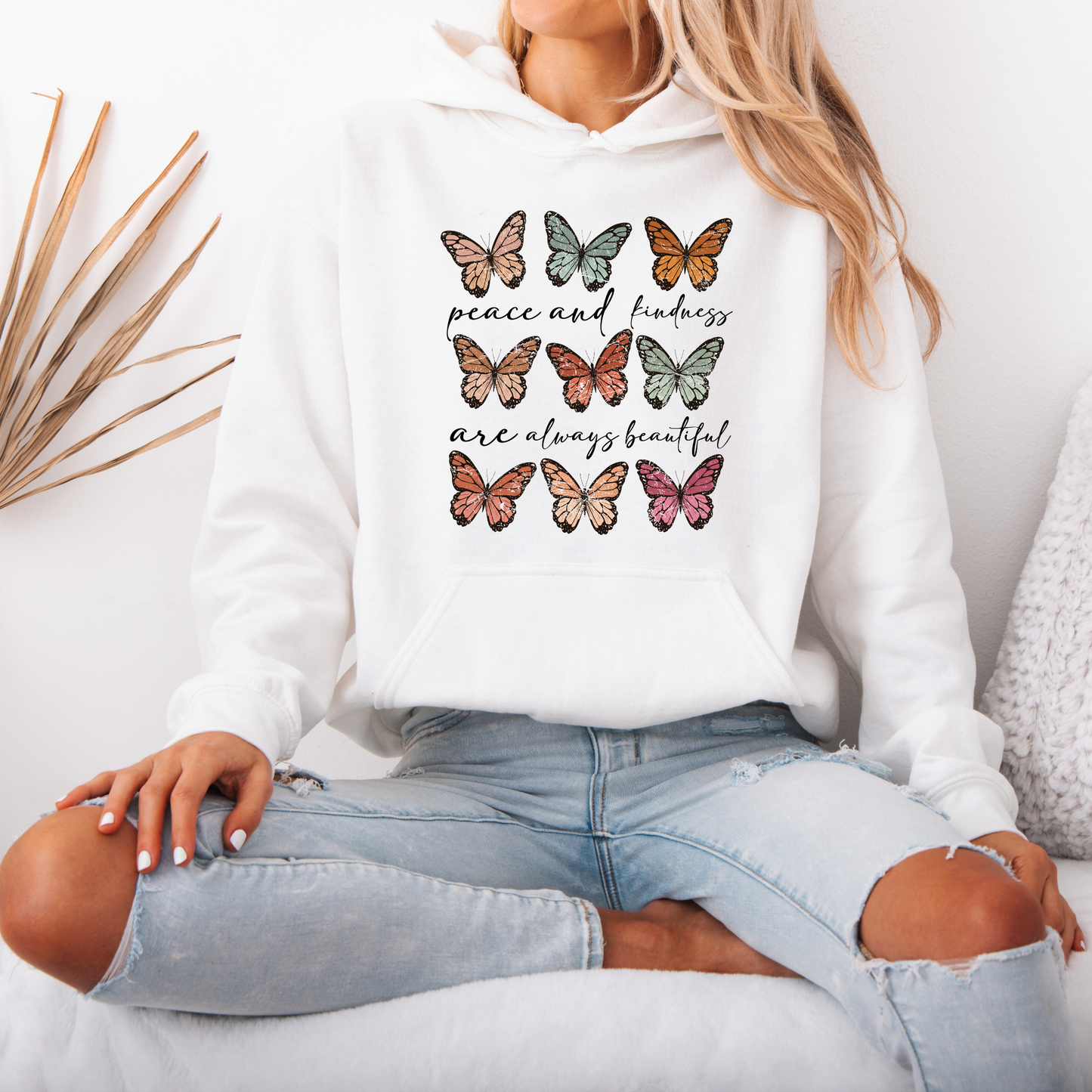 Peace & Kindness Butterfly Graphic Hoodie 🦋✨