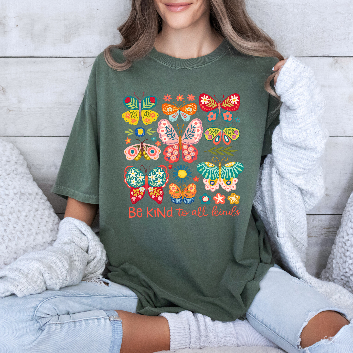 🦋 Colorful Butterflies 🦋✨ 100% Organic Cotton T-Shirt