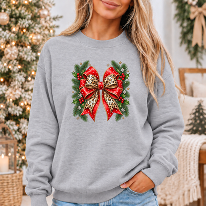 Wildly Merry Christmas Bow 🎀🎄✨  Cosy Christmas Sweatshirt