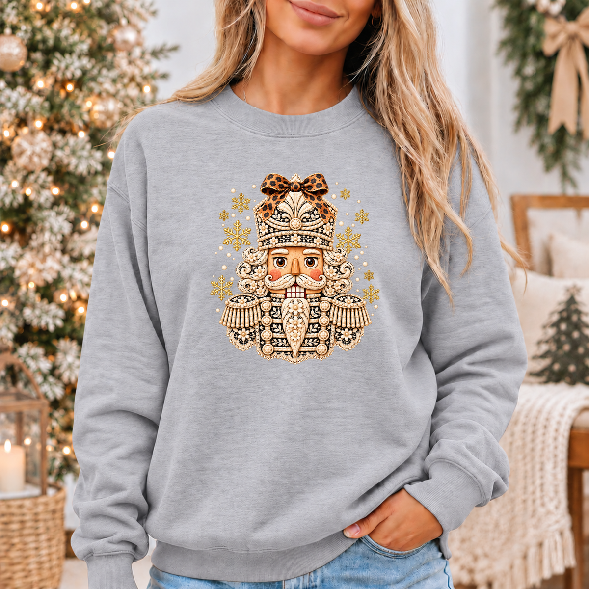 ✨ Golden Bloom Nutcracker❄️ Cosy Christmas Sweatshirt