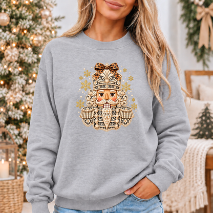 ✨ Golden Bloom Nutcracker❄️ Cosy Christmas Sweatshirt